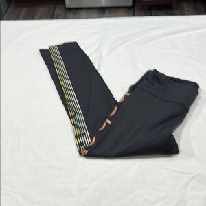 Bebe Black and Yellow Leggings with Decorative Trim